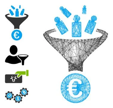 Hatched Euro Sale Conversion Vector Mesh Stock Illustration