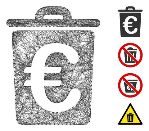 Hatched Euro Trash Vector Mesh 스톡 일러스트