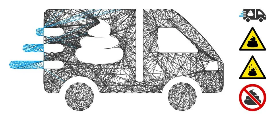 Hatched Express Manure Delivery Vector Mesh 스톡 일러스트
