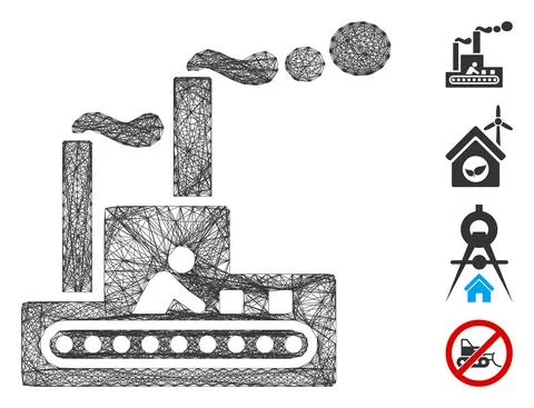 Hatched Fabric Building Vector Mesh Ilustración de archivo