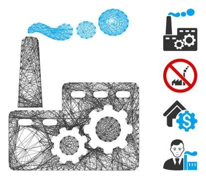 Hatched Factory Building Vector Mesh Ilustración de archivo