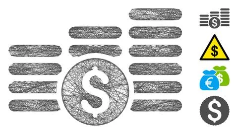 Hatched Finances Vector Mesh Stock Illustration