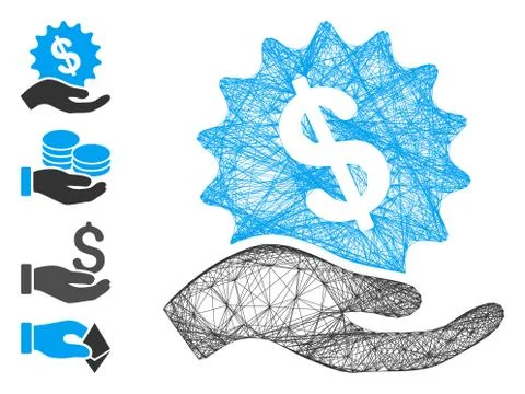 Hatched Financial Offer Hand Vector Mesh 스톡 일러스트