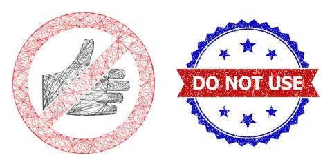 Hatched Forbidden Thumb Up Web Mesh and Textured Bicolor Do Not Use Seal Stock Illustration
