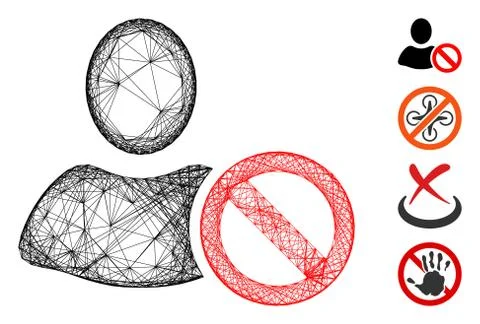 Hatched Forbidden Vector Mesh 스톡 일러스트