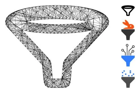 Hatched Funnel Vector Mesh Stock Illustration