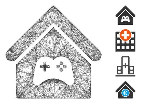 Hatched Game Center Building Vector Mesh Ilustración de archivo