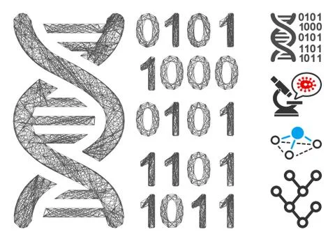 Hatched Genome Vector Mesh Illustrazione stock