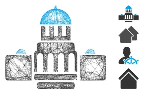 Hatched Government Buildings Vector Mesh Ilustración de archivo