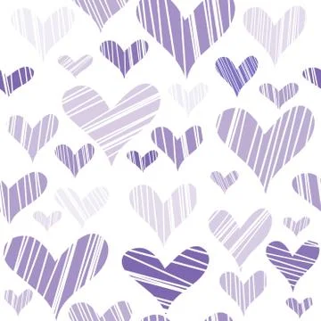 Hatched hearts seamless background Stock Illustration