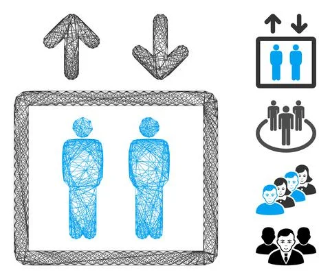 Hatched Human Elevator Vector Mesh イラスト素材