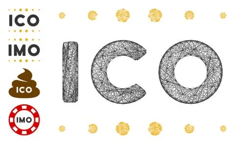 Hatched ICO Caption Vector Mesh Stock Illustration