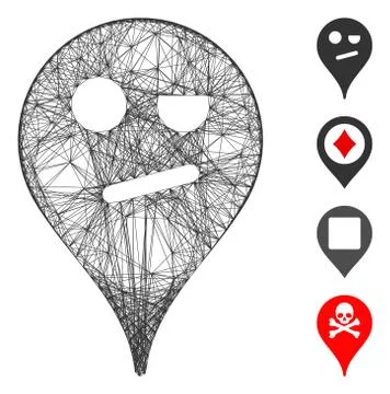 Hatched Infidelity Smiley Map Marker Vector Mesh 스톡 일러스트