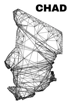 Hatched Irregular Mesh Chad Map イラスト素材