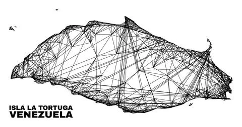 Hatched Irregular Mesh Isla La Tortuga Map Stock Illustration