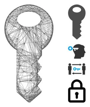 Hatched Key Vector Mesh Illustrazione stock