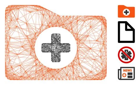 Hatched Medical Folder Vector Mesh 스톡 일러스트