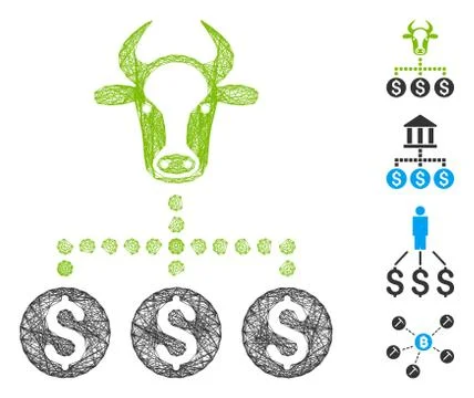 Hatched Money Cattle Relations Vector Mesh Stock Illustration