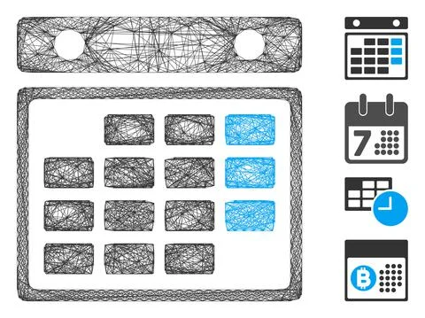 Hatched Month Calendar Vector Mesh Stock Illustration