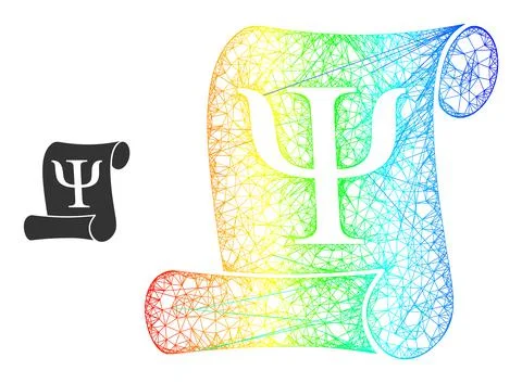 Hatched Neuro-Linguistic Programming Web Mesh Icon with Spectral Gradient Illustrazione stock