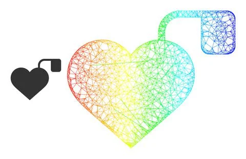 Hatched Pacemaker Mesh Icon with Rainbow Gradient Ilustración de archivo