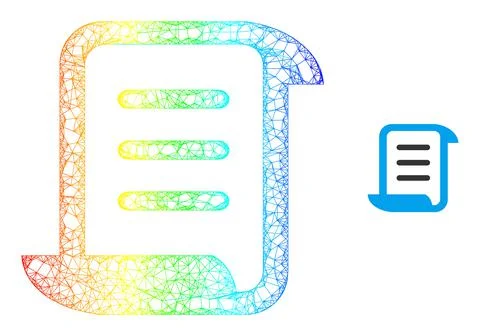Hatched Page Scroll Mesh Icon with Spectral Gradient Stockillustratie