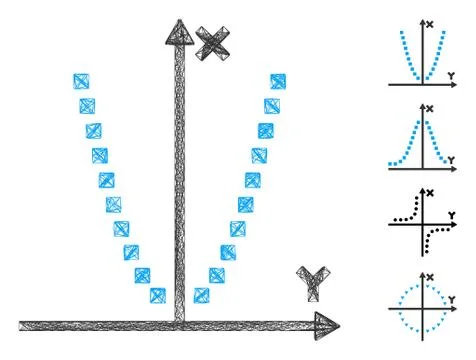 Hatched Parabole Plot Vector Mesh Ilustración de archivo