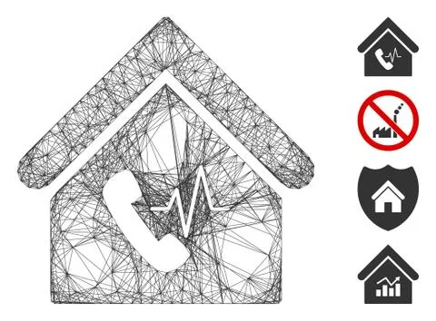 Hatched Phone Station Building Vector Mesh Ilustración de archivo