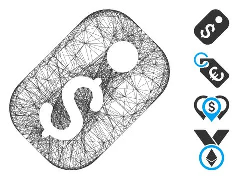 Hatched Price Tag Vector Mesh Stockillustratie