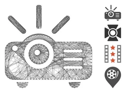 Hatched Projector Vector Mesh 스톡 일러스트