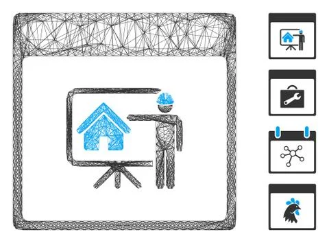 Hatched Realty Developer Calendar Page Vector Mesh イラスト素材