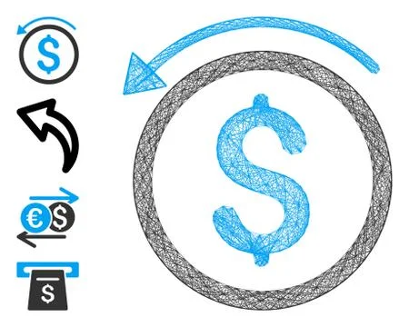 Hatched Refund Vector Mesh Illustrazione stock