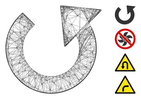 Hatched Rotate CCW Vector Mesh Illustrazione stock