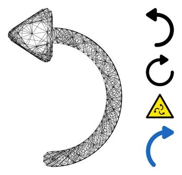 Hatched Rotate CCW Vector Mesh Illustrazione stock