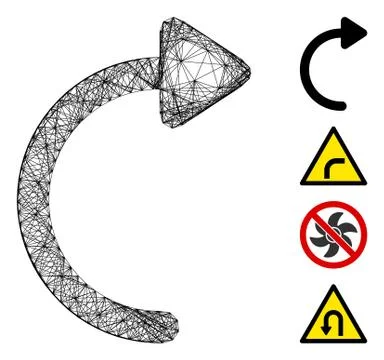 Hatched Rotate CW Vector Mesh Illustrazione stock