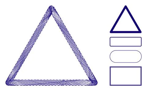 Hatched Rounded Triangle Frame Vector Mesh イラスト素材