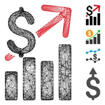 Hatched Sales Growth Vector Mesh Stockillustratie
