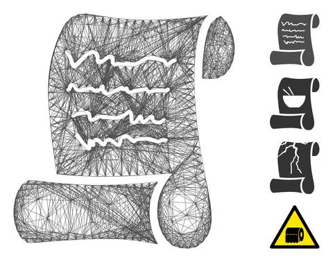 Hatched Script Roll Vector Mesh Stock Illustration