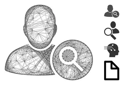 Hatched Search User Vector Mesh 스톡 일러스트