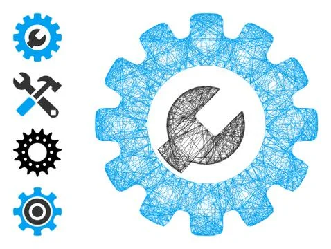 Hatched Service Tools Vector Mesh Stockillustratie