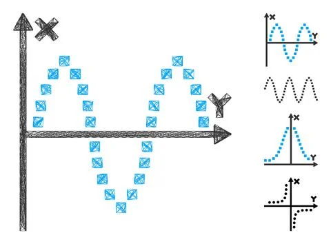 Hatched Sinusoid Plot Vector Mesh Ilustración de archivo