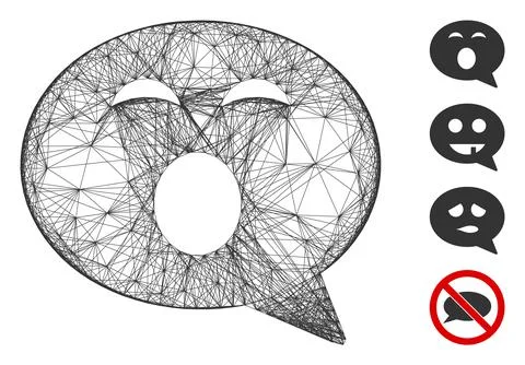 Hatched Sleepy Smiley Message Vector Mesh Stock Illustration