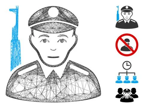 Hatched Soldier Vector Mesh Illustrazione stock
