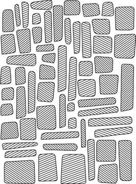 Hatched striped frame collection in black over white Stock Illustration