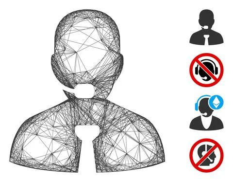 Hatched Support Operator Vector Mesh Stock Illustration