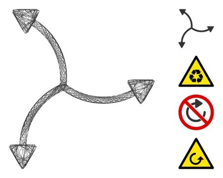 Hatched Swirl Arrows Vector Mesh Ilustración de archivo