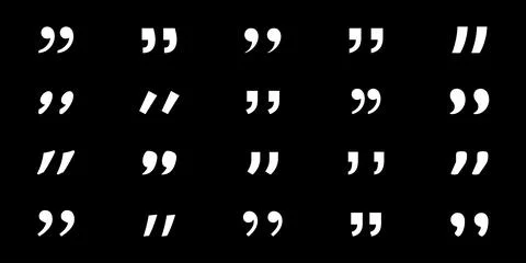 Hatched text quotation marks. Hand drawn quotes icon. Typographic speech ma.. Stock-Illustration