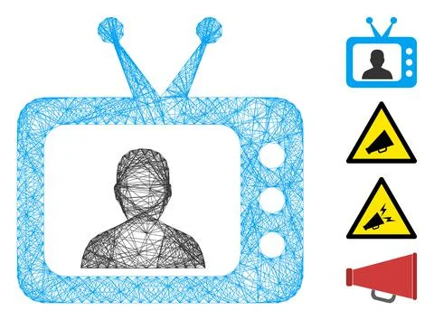 Hatched TV Speaker Vector Mesh 스톡 일러스트