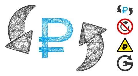 Hatched Update Rouble Balance Vector Mesh Illustrazione stock
