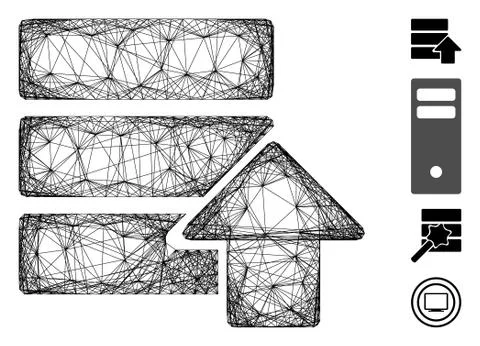 Hatched Upload Database Vector Mesh Stock Illustration